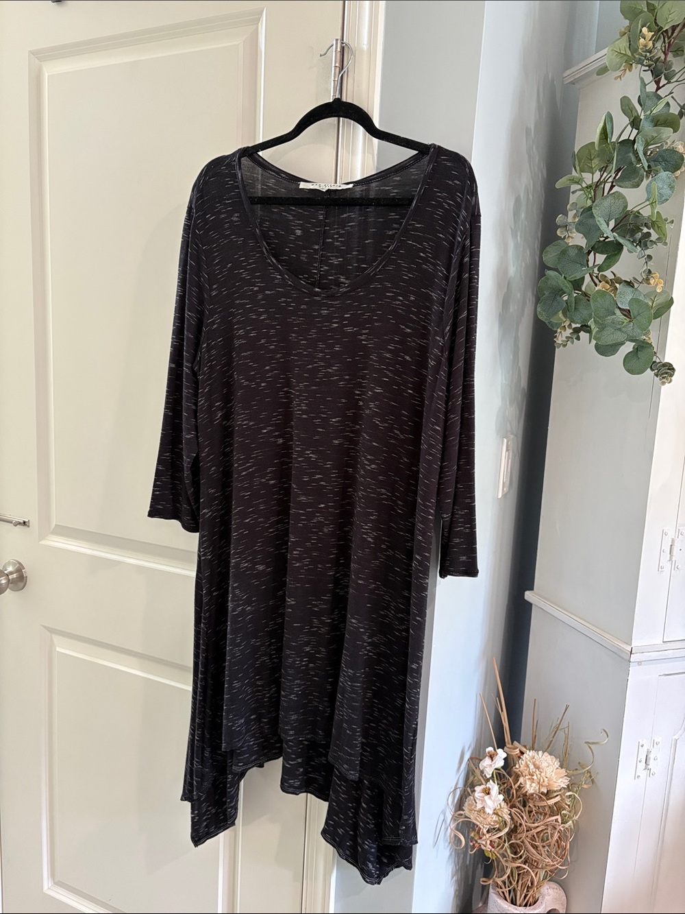 Black Marled Swing Dress